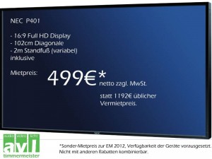 EM Vermietangebote Bildschirm zur EM 2012 mieten